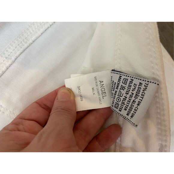 DL1961 Angel Mid Rise Skinny Ankle Jeans in Milk White, Size 27", MSRP $179 - Picture 7 of 11